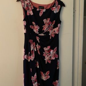 Navy dress with pink flowers
